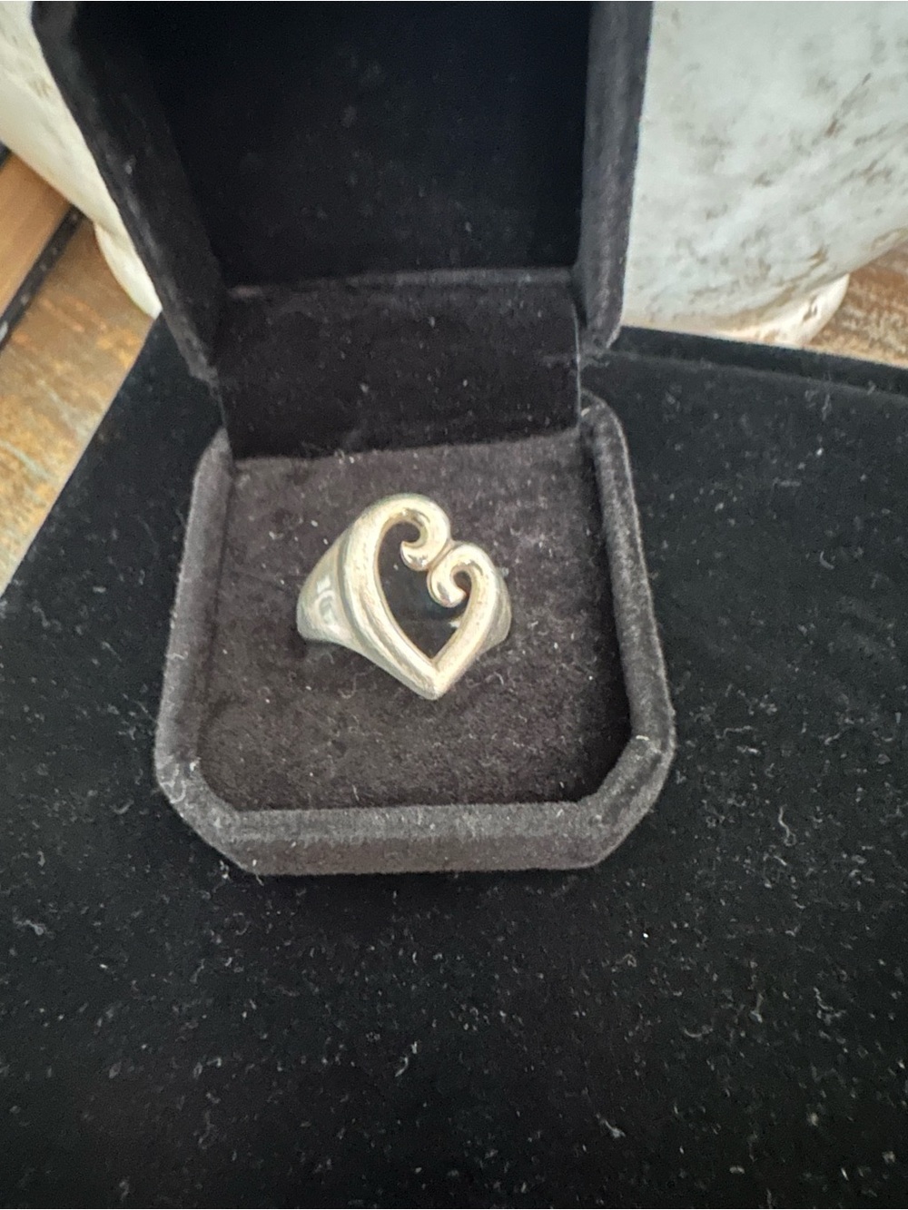 James Avery Silver Heart Wave Statement Ring
